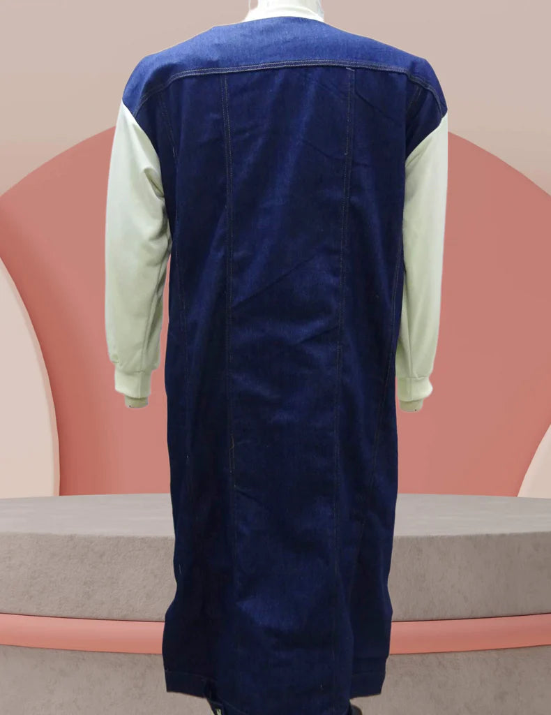 Women's Long Verbiage Denim Dress