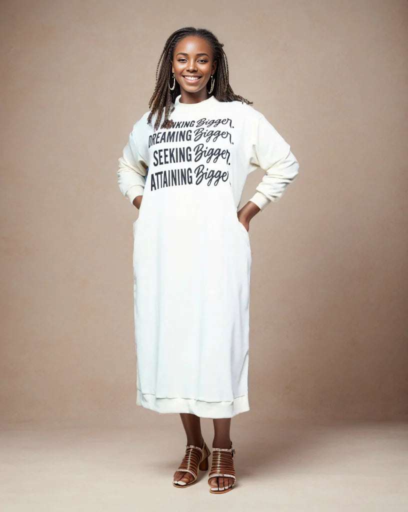 Women's Long Verbiage Denim Dress
