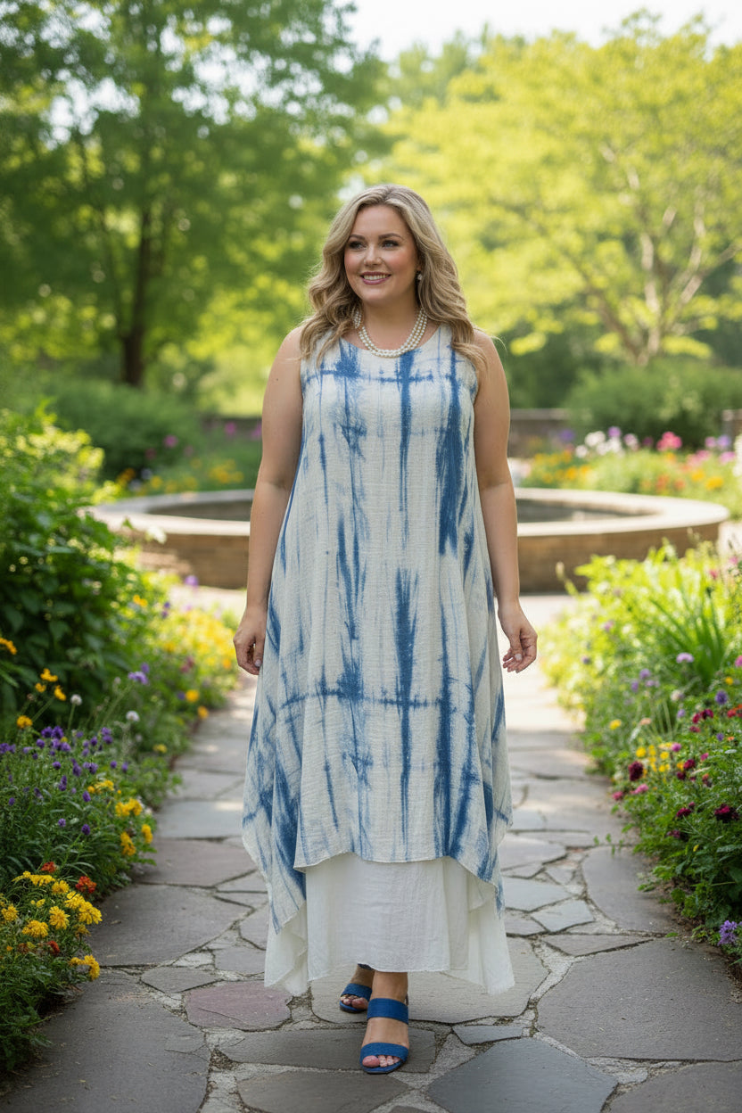 Coastal Tide Linen Dress