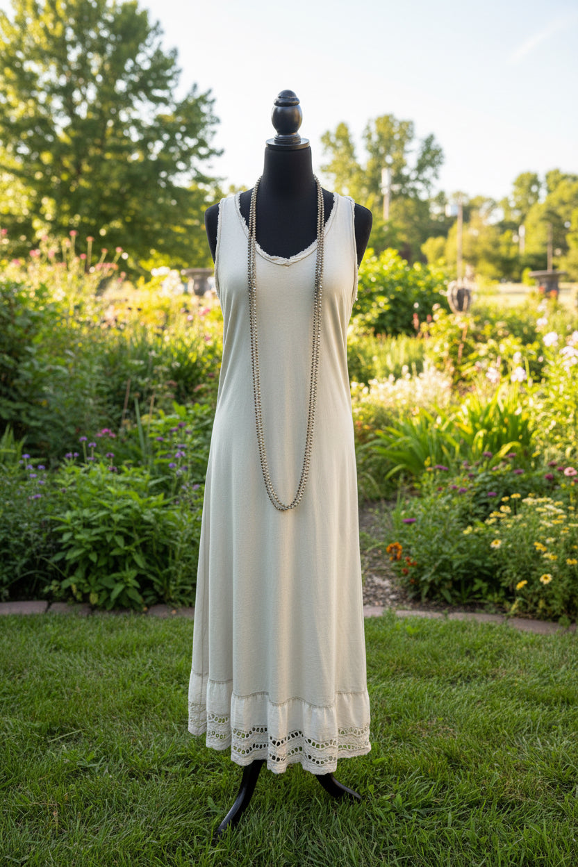 Frayed V-neck dress