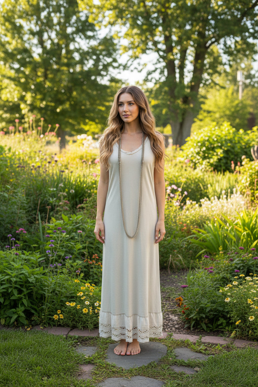 Frayed V-neck dress
