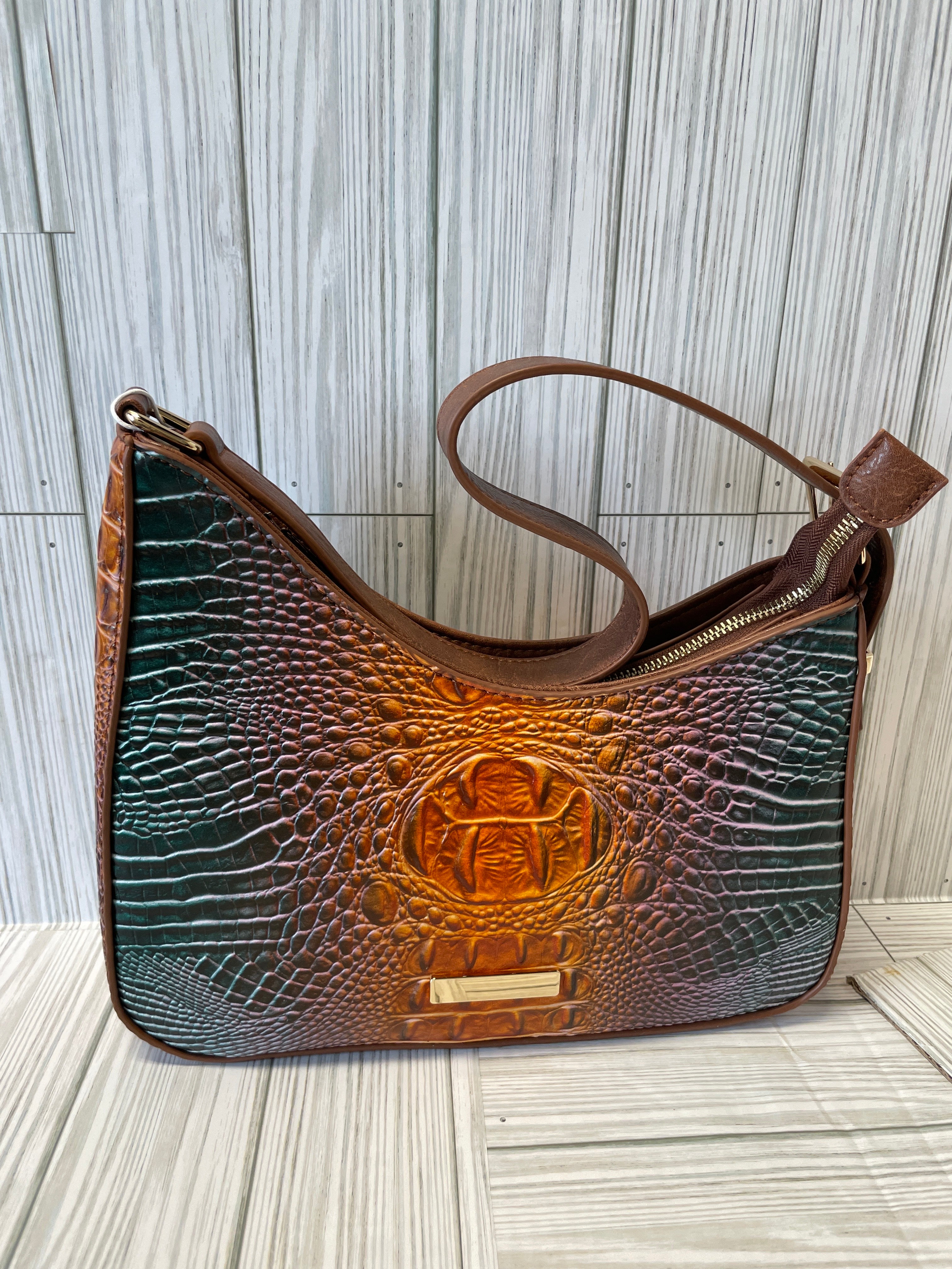 Multicolor Gator Texture Purse