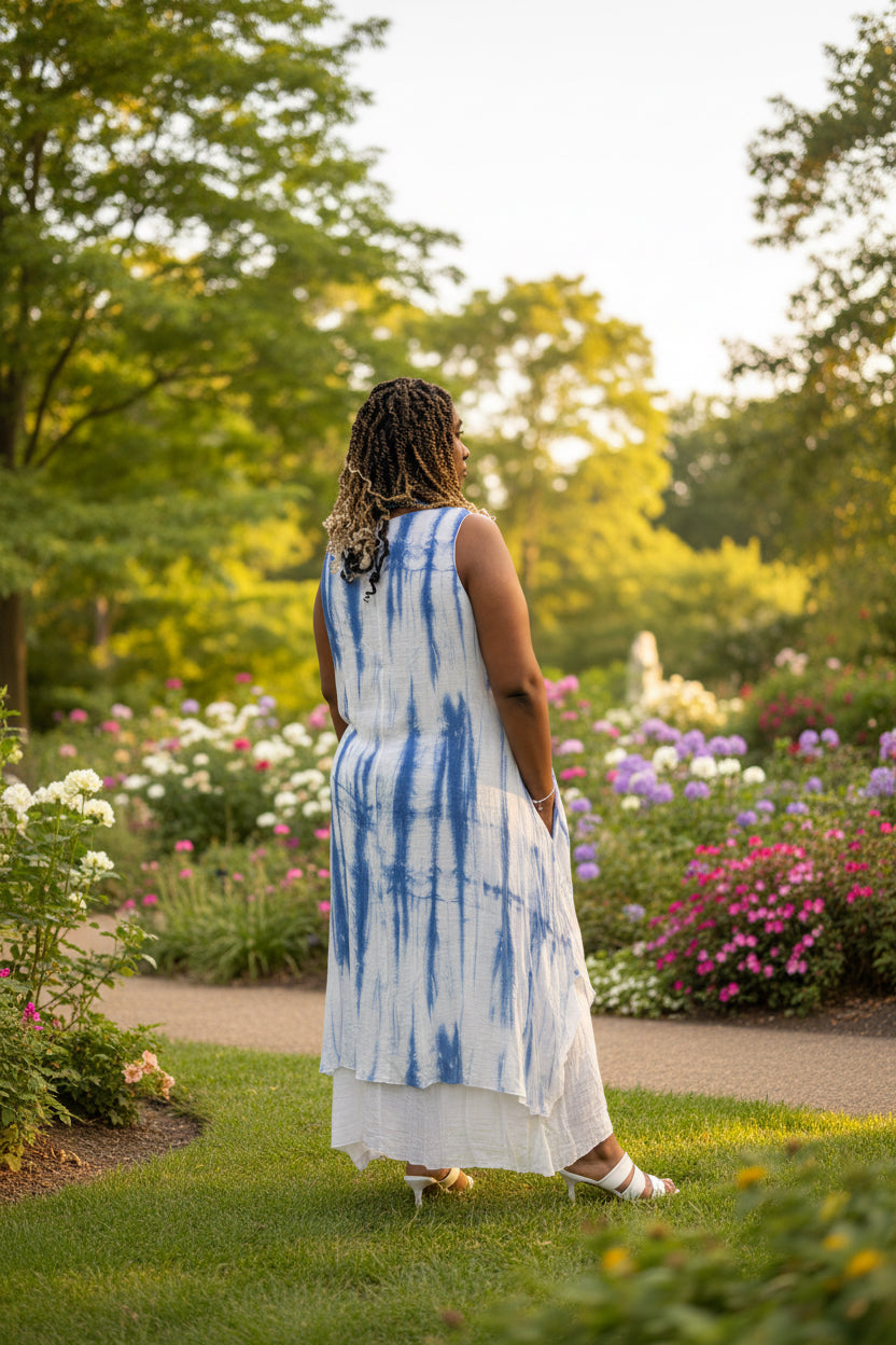 Coastal Tide Linen Dress