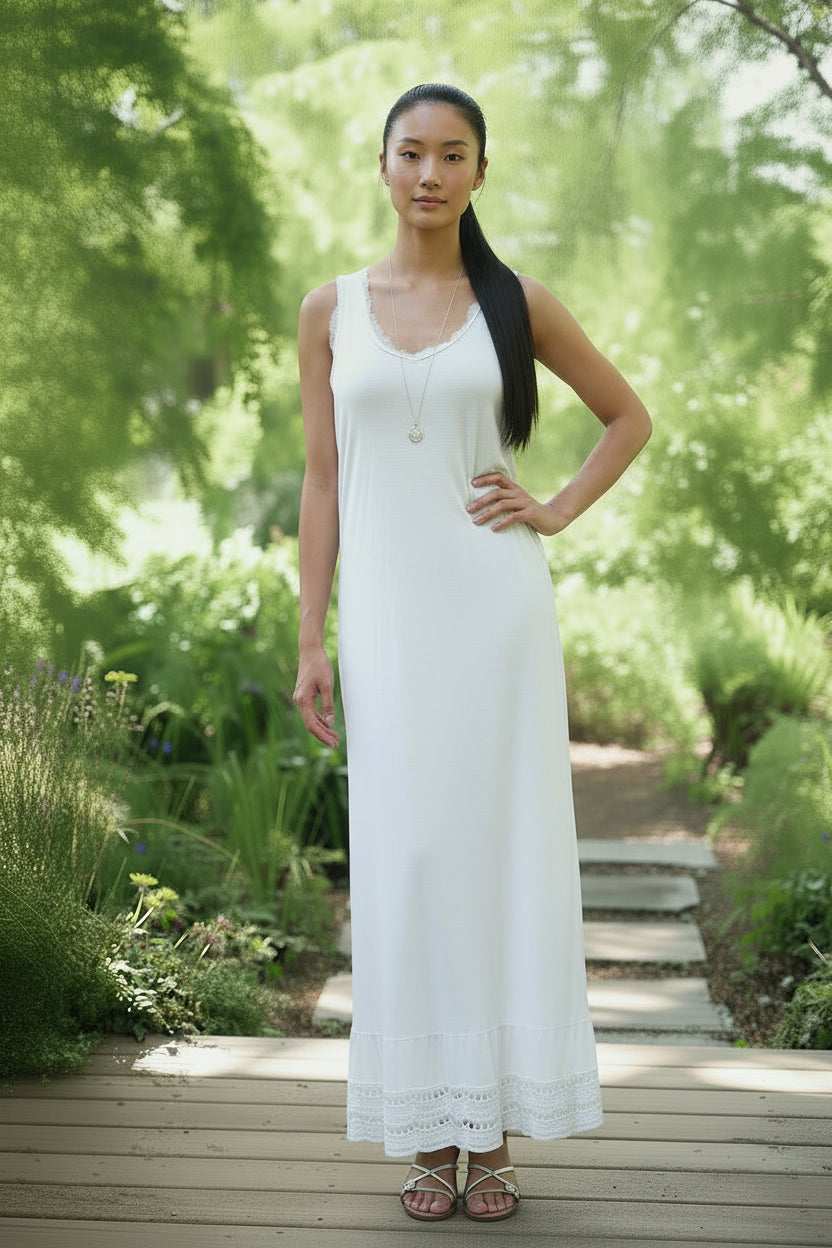 Frayed V-neck dress