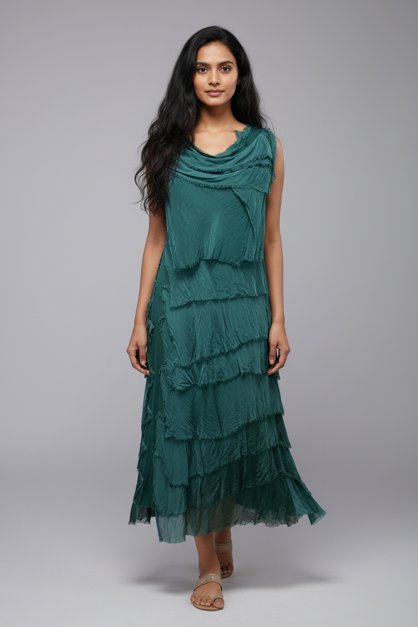 Sleeveless Frayed Dress