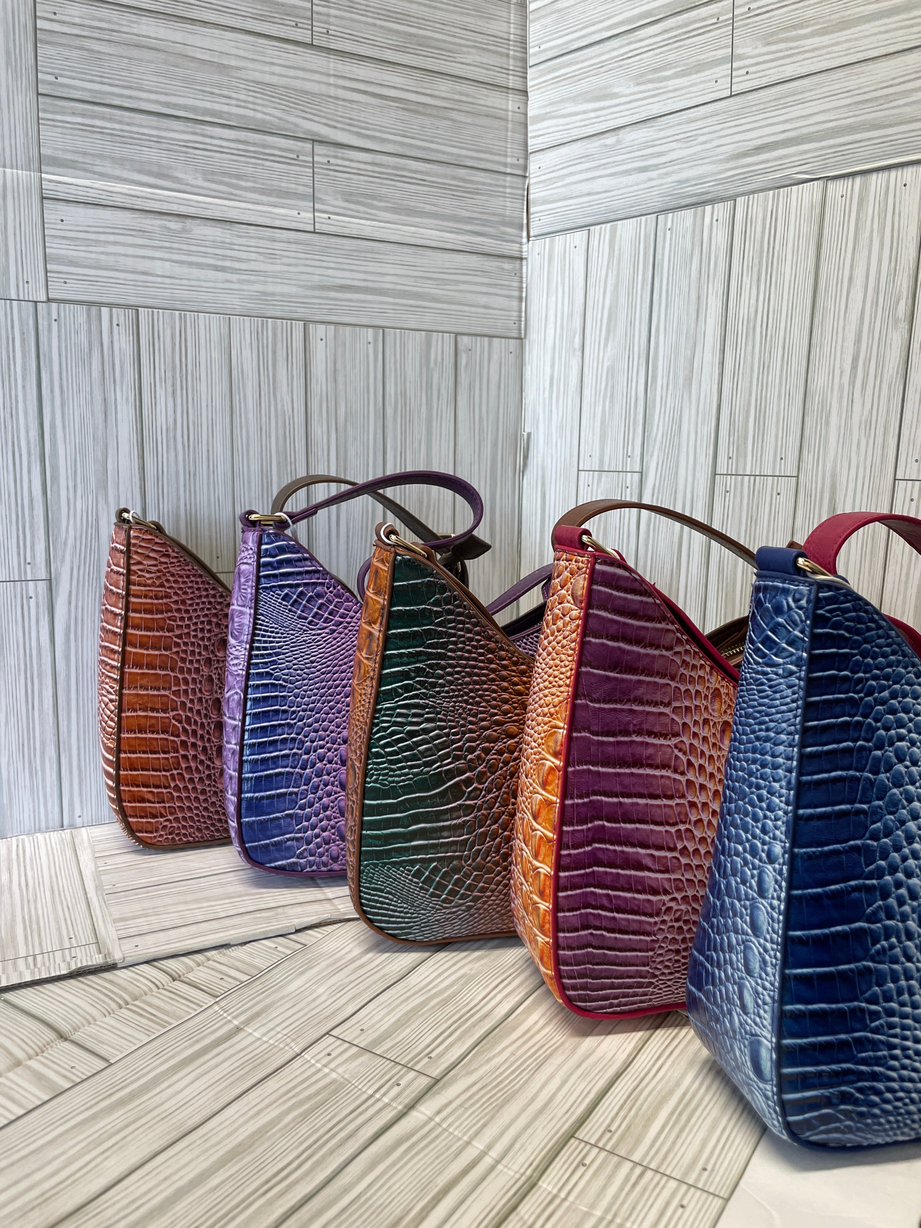 Multicolor Gator Texture Purse