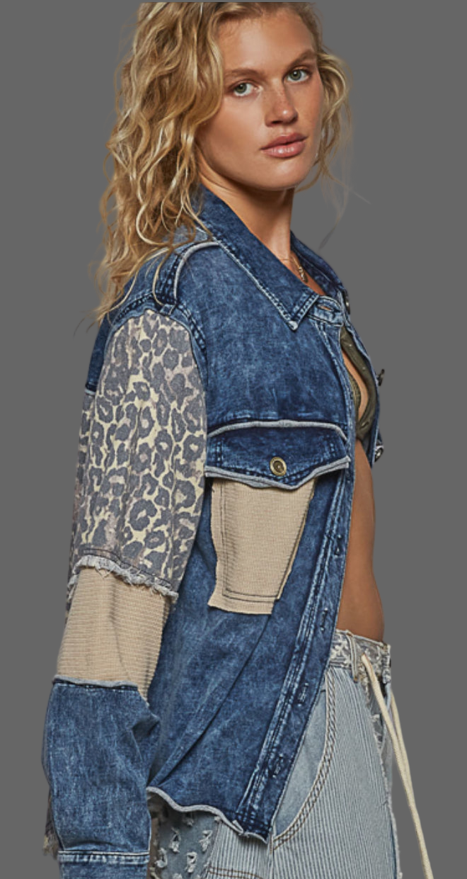 Multi textured leopard two-piece