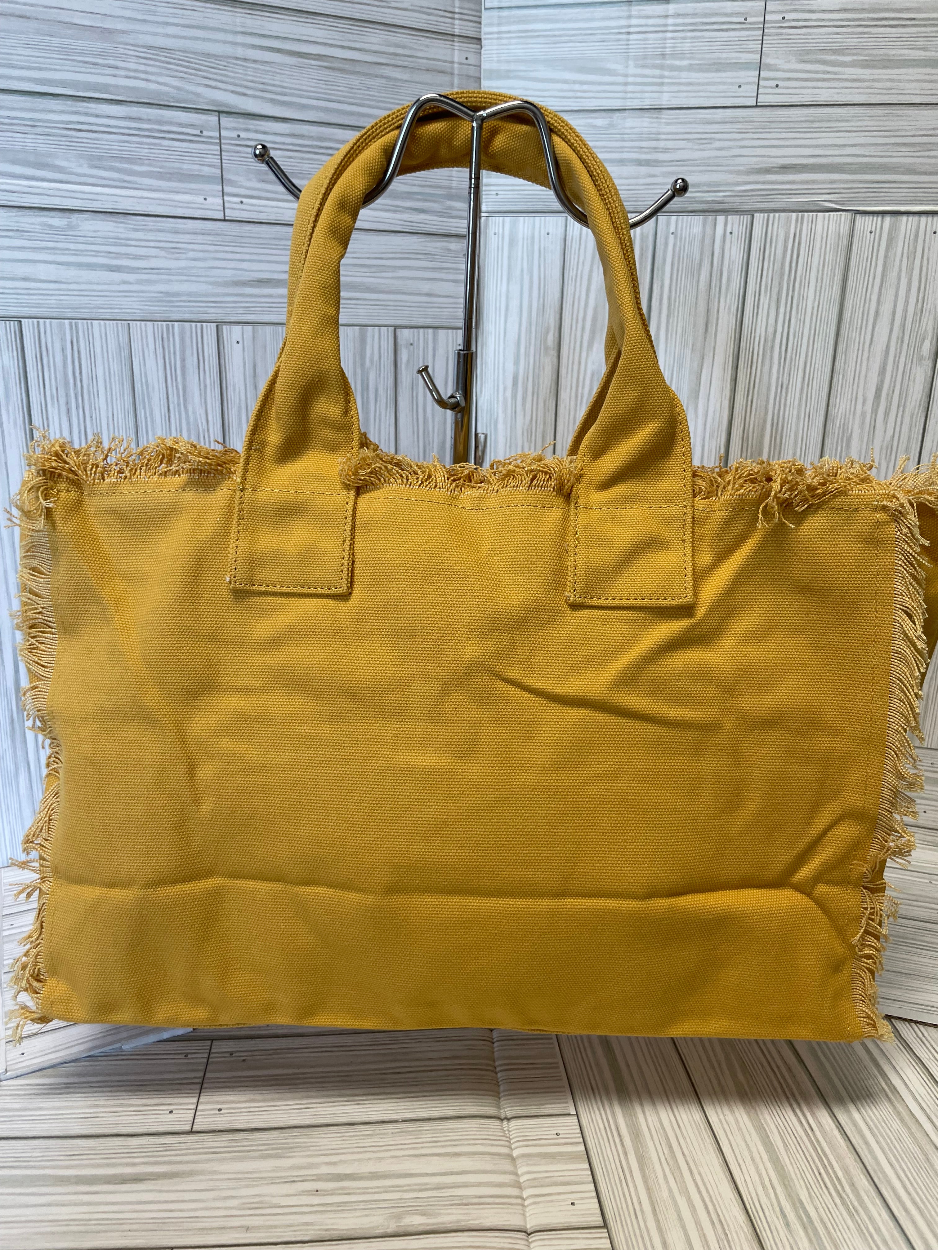 Canvas Tote w/ Fringe Trim