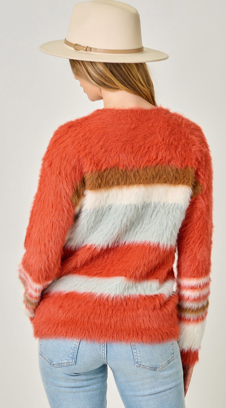 Color Blocked Stripe Sweater