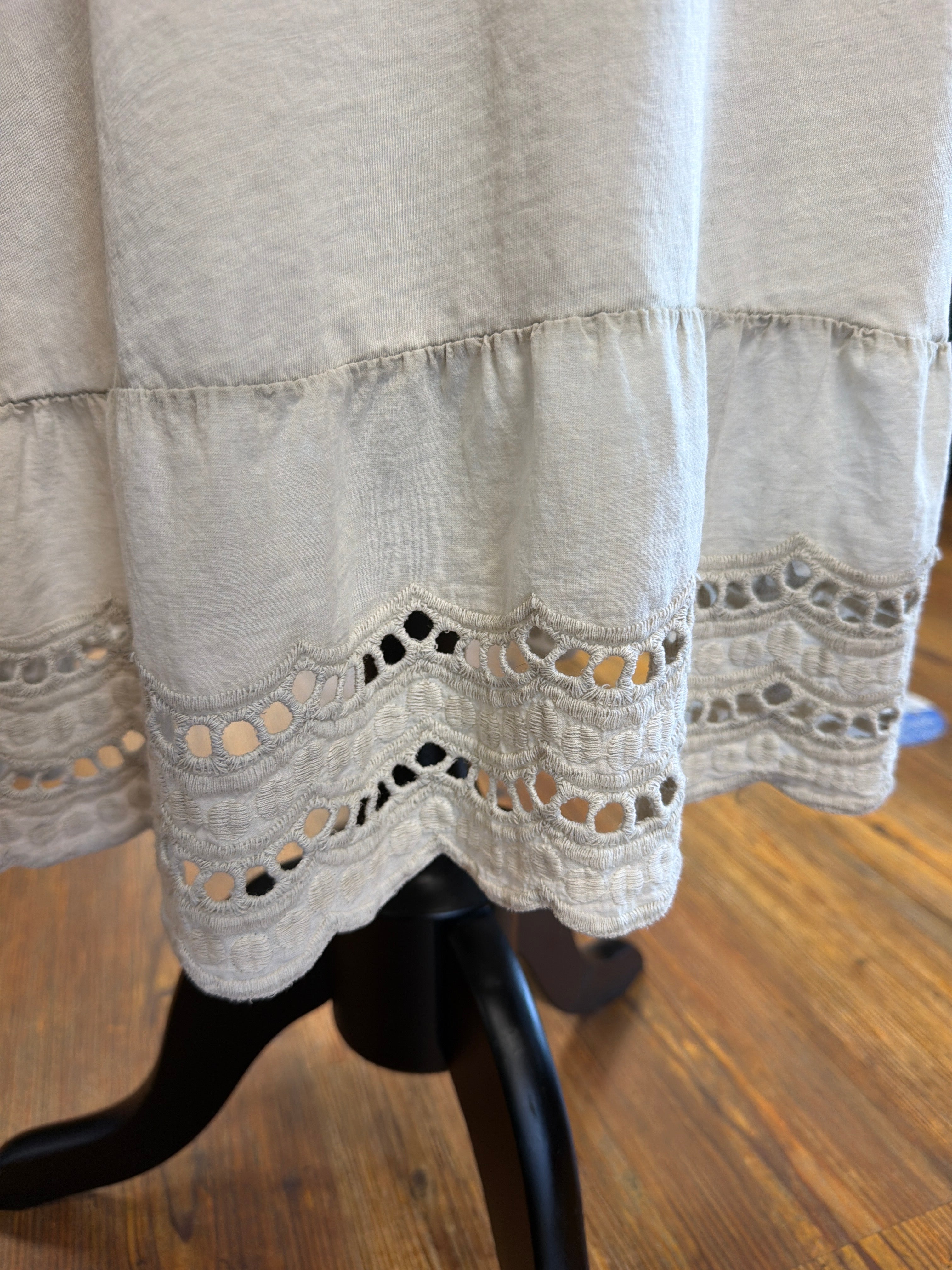 Frayed V-neck dress