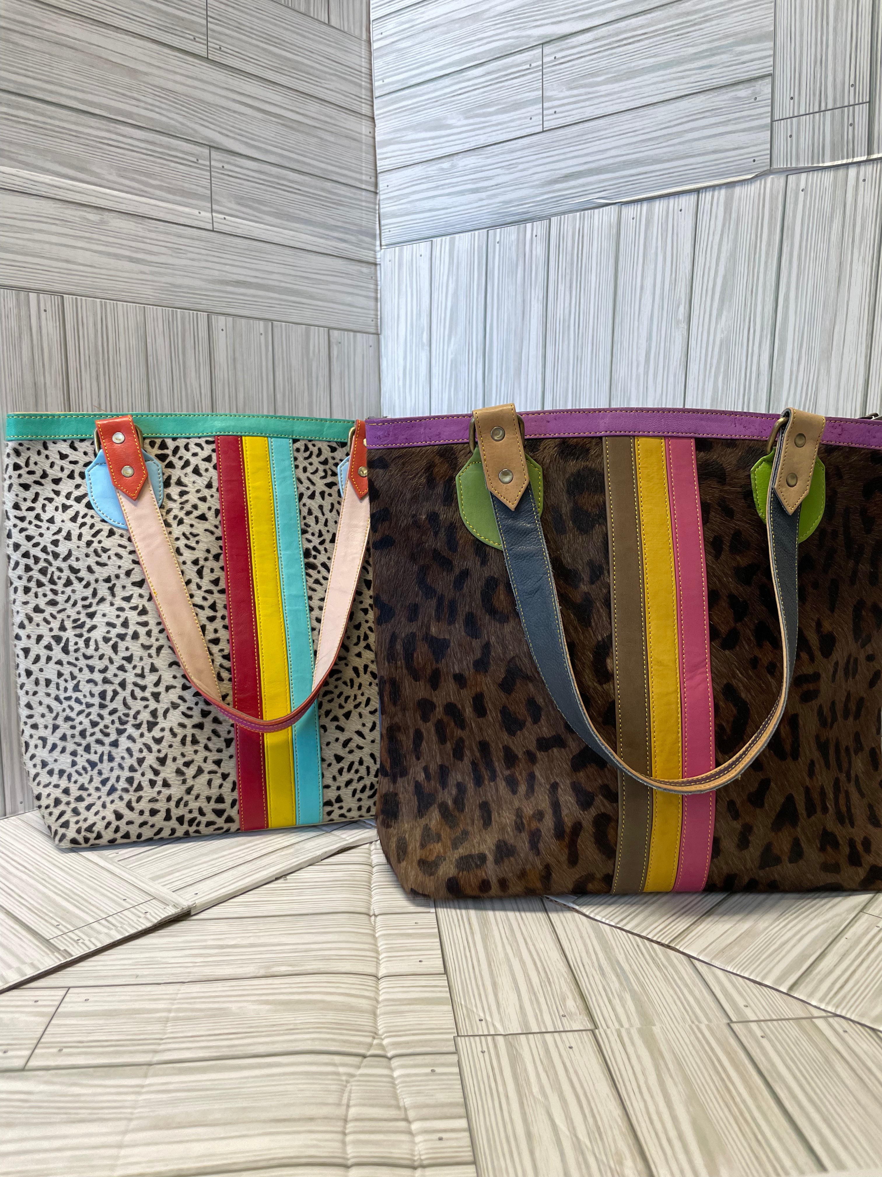 Multi Print Stripe Tote