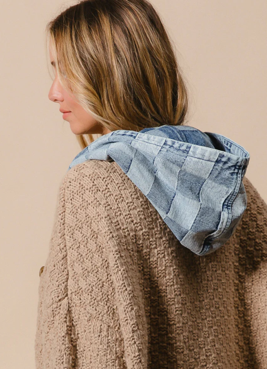 Denim Sweater Cardigan