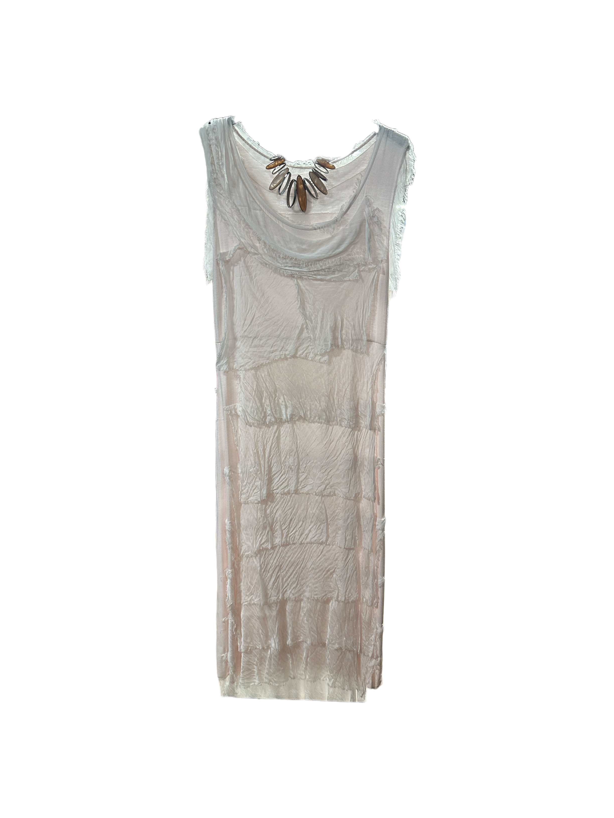 Frayed Layer Solid Dress