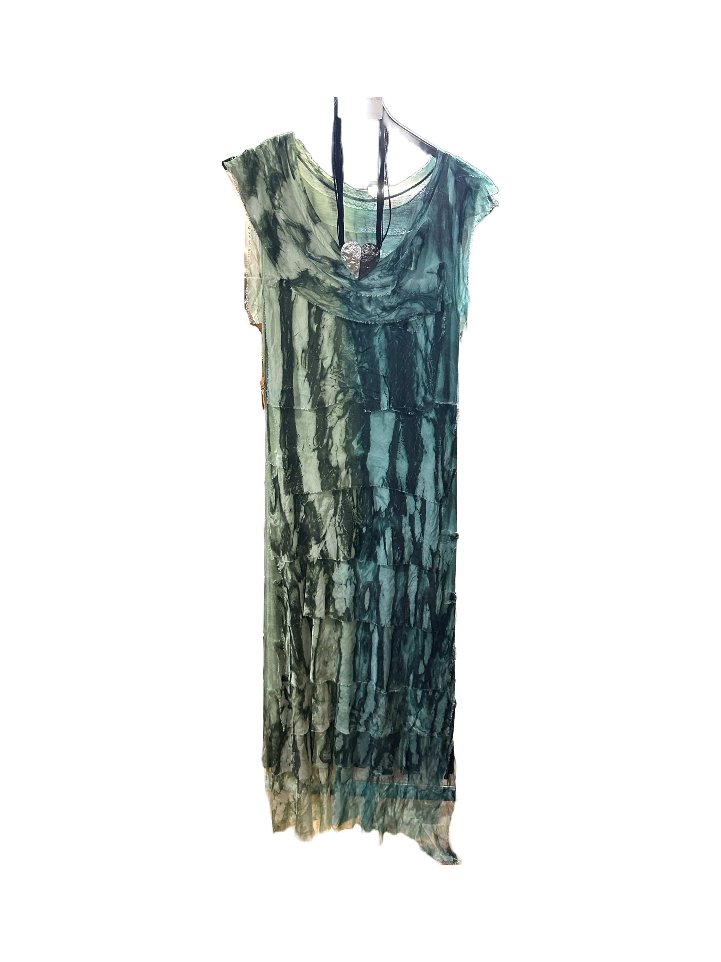 Frayed Layer Marble Dress