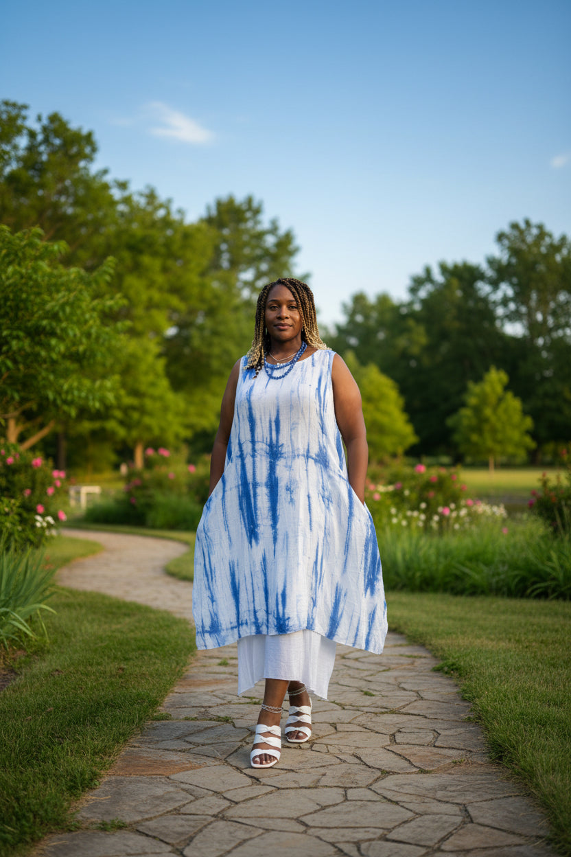 Coastal Tide Linen Dress