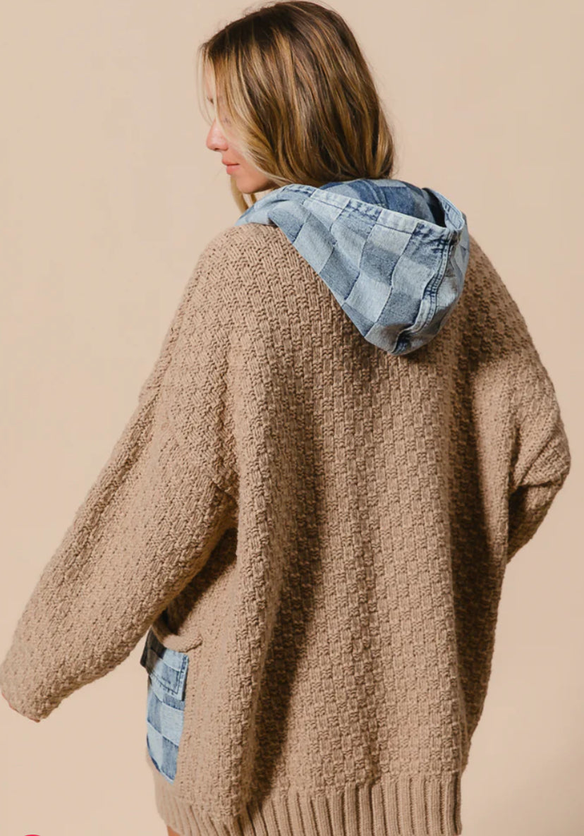 Denim Sweater Cardigan