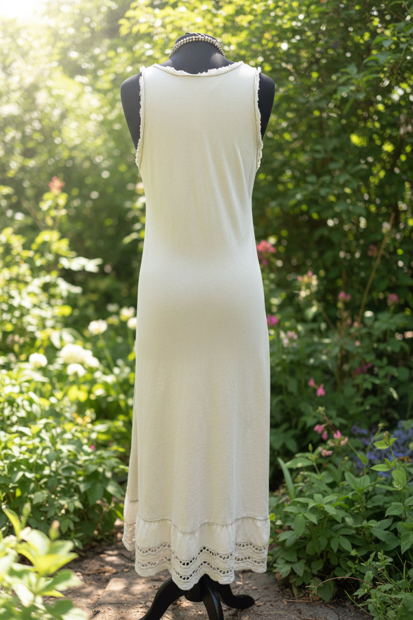 Frayed V-neck dress