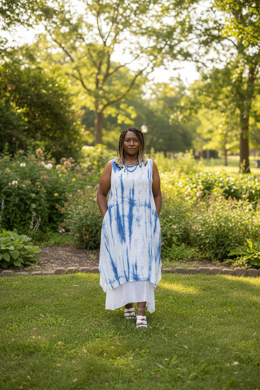 Coastal Tide Linen Dress