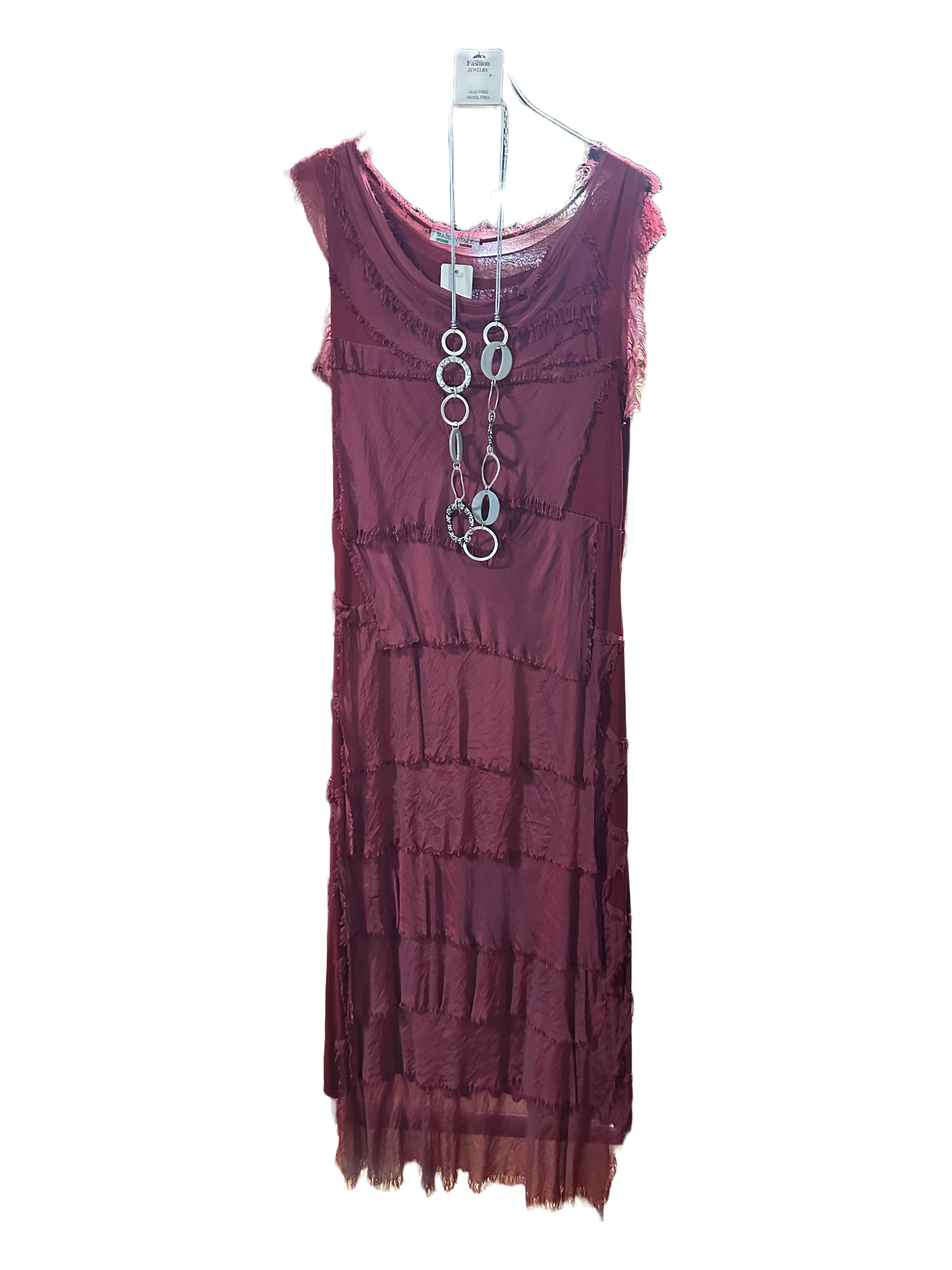 Frayed Layer Solid Dress