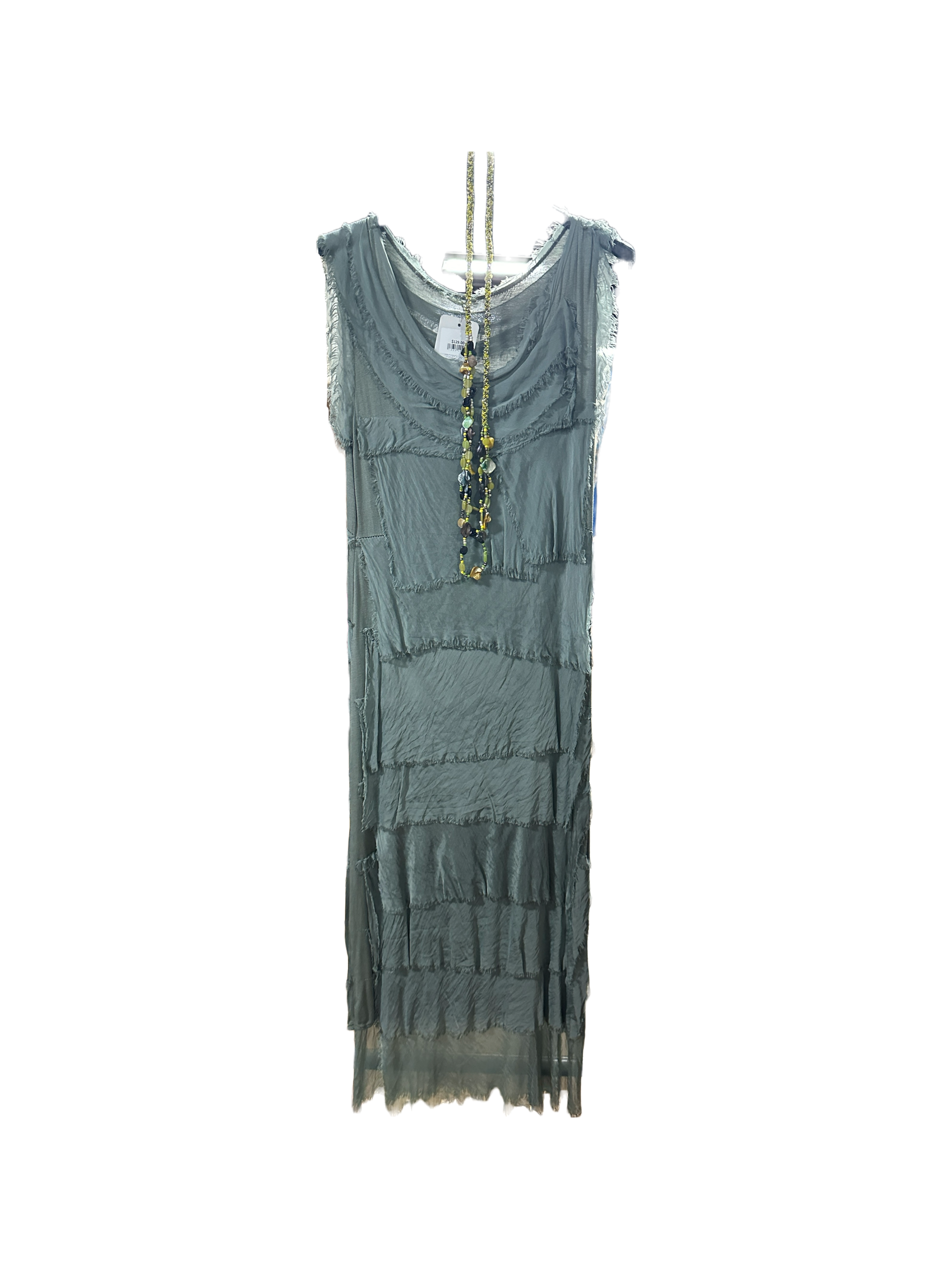 Frayed Layer Solid Dress