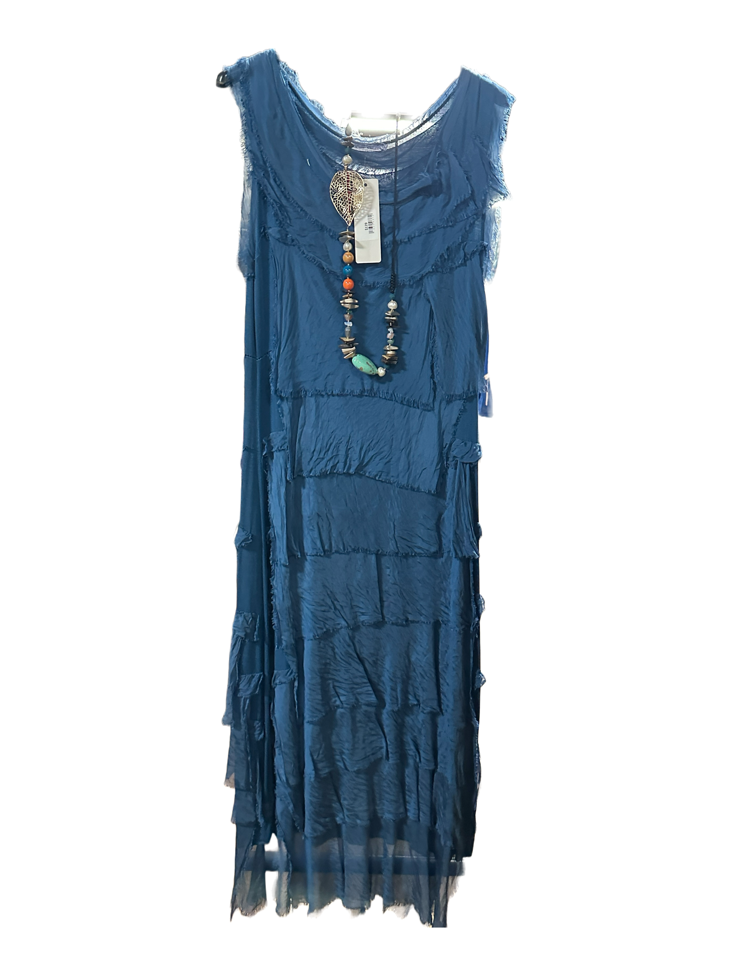 Frayed Layer Solid Dress