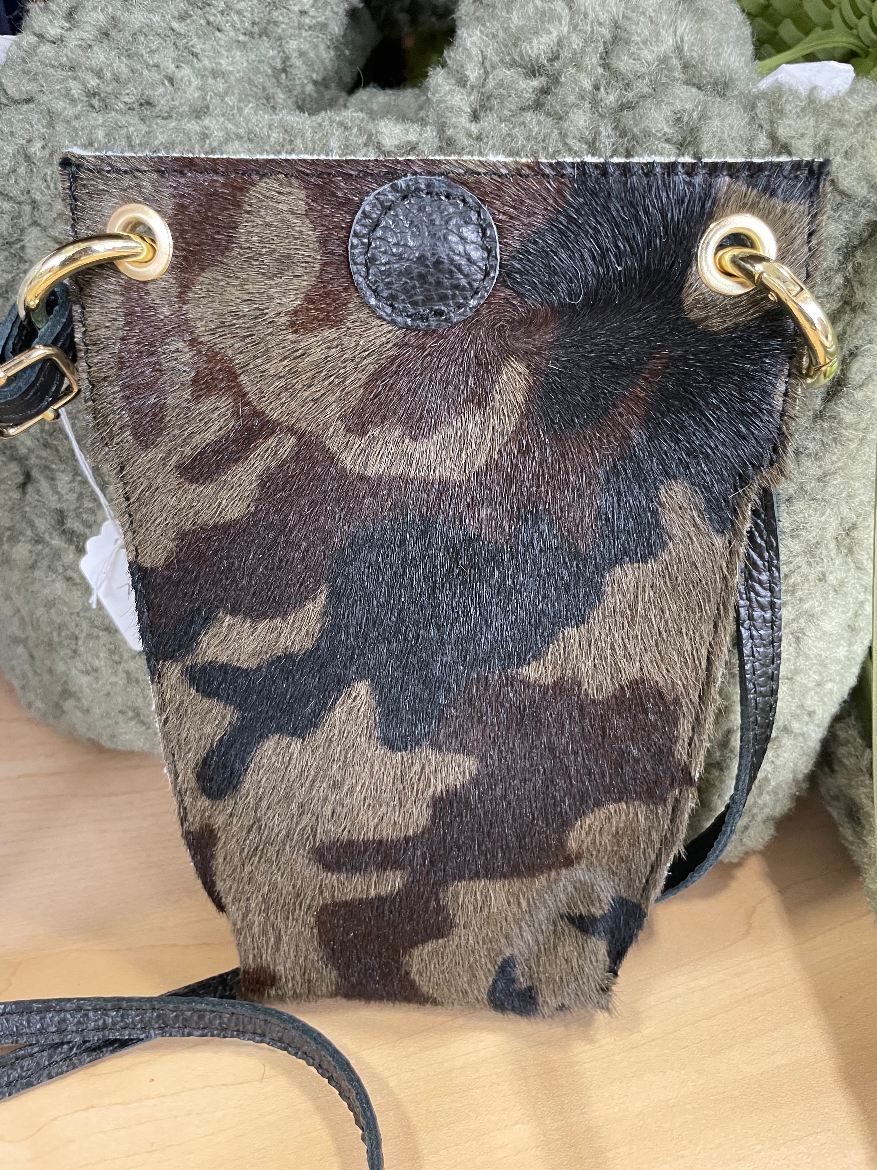 Leather Camo Crossbody
