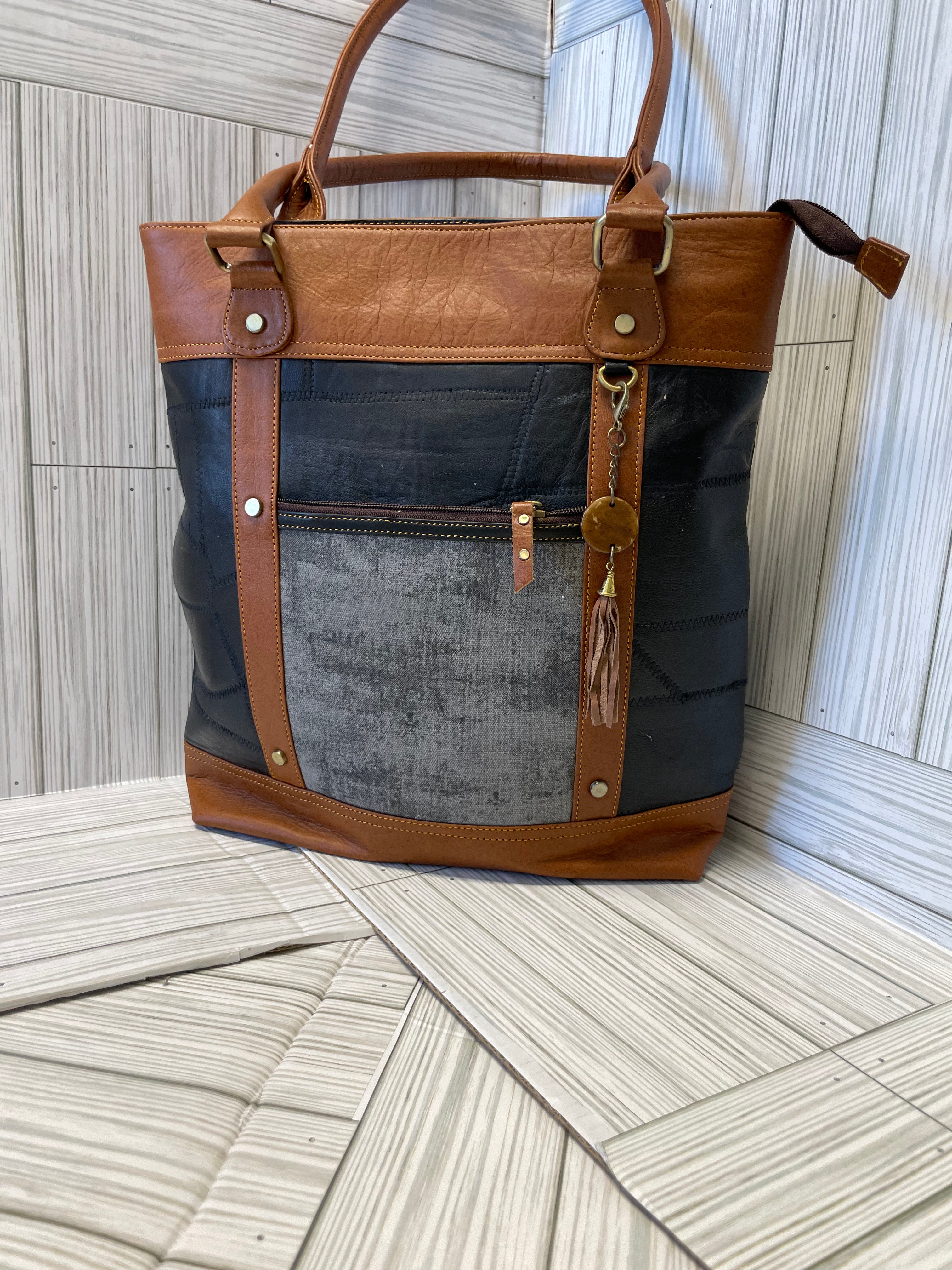 Denim Leather Bag